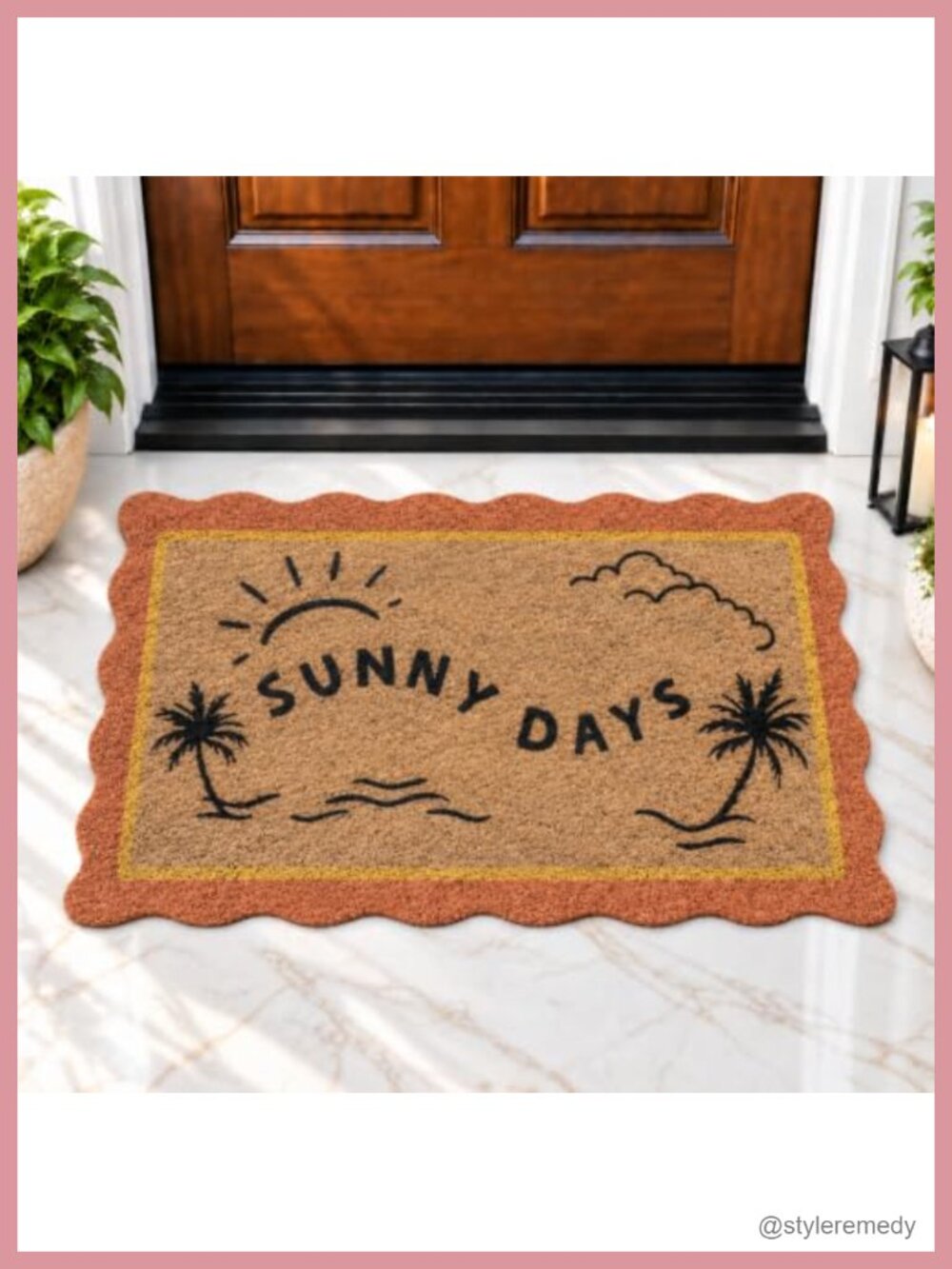 Coir Outdoor Doormat 16x28 Non Slip Water Resistant Front Door Mat